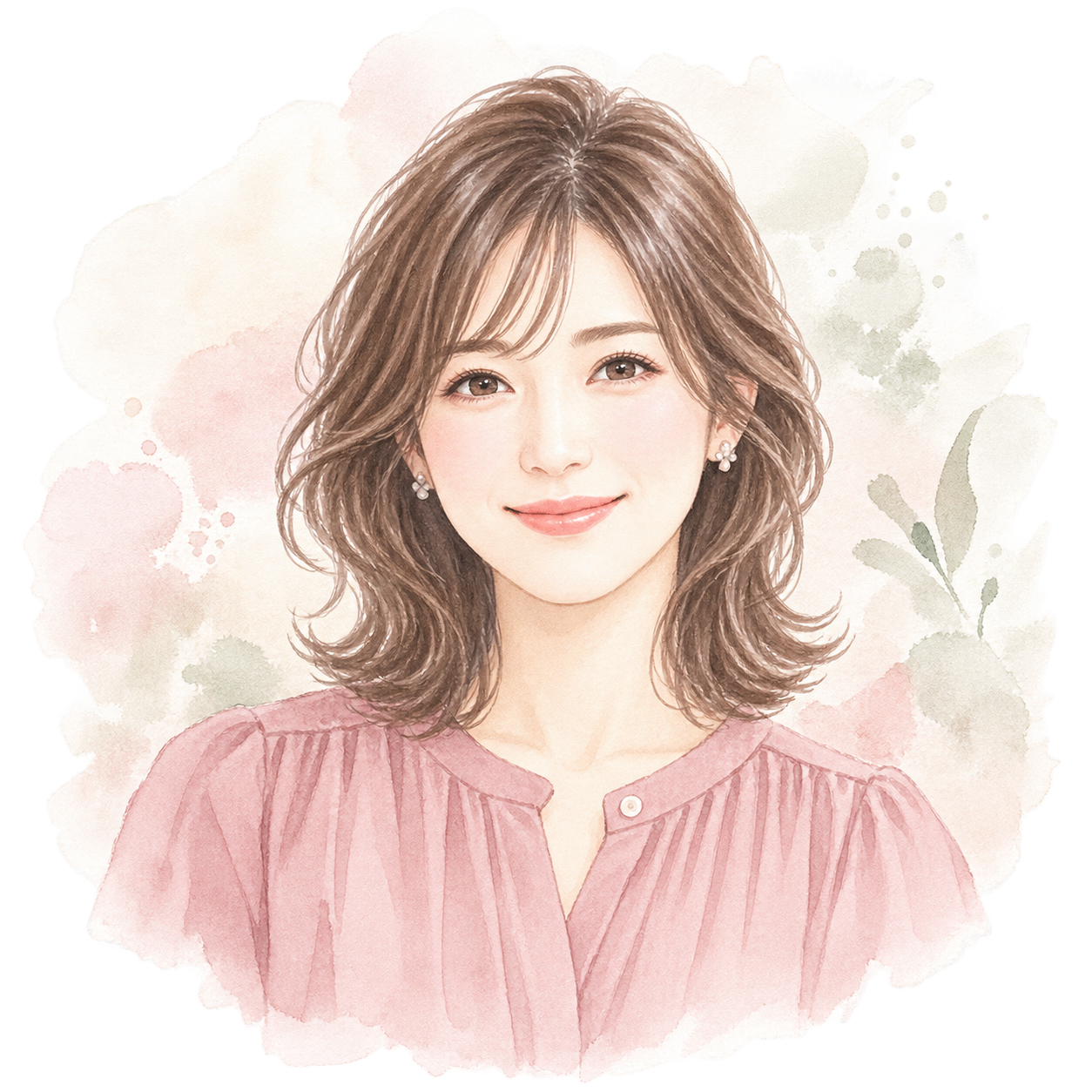 優子さんを表す水彩人物イラスト
